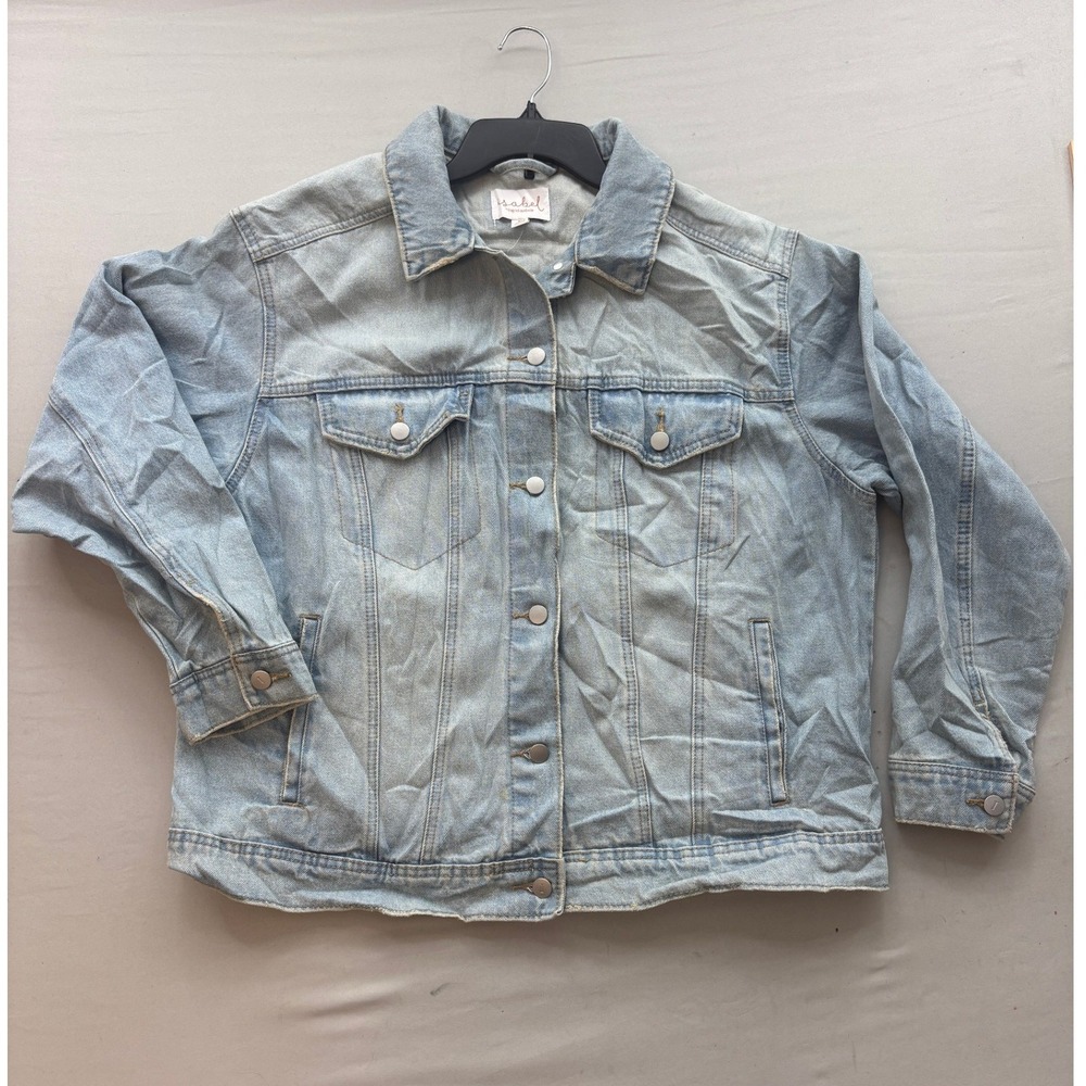 Isabel by Ingrid & Isabel Mama Denim Jacket Light Wash Blue XL NWT